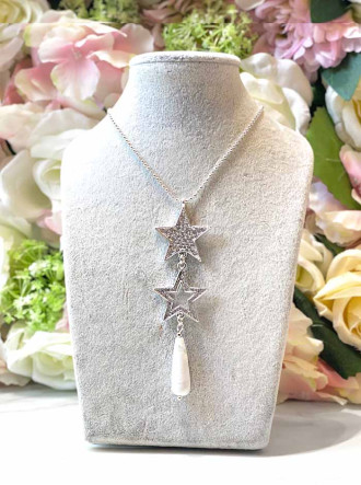 Shoot For The Stars Long Necklace - Silver